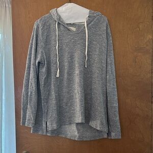 LOFT Heathered Gray Hooded Top